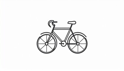 Fototapeta premium Vintage bicycle line art illustration isolated on white background minimalist design