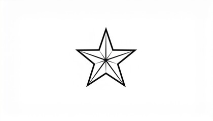 Obraz premium Minimalist black and white star shape icon isolated on white background vector