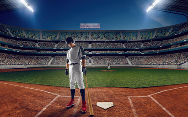 Naklejka premium Professional baseball player. Baseball game.