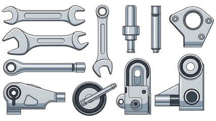 Fototapeta premium Assorted Metal Tools and Mechanical Parts.