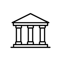 Fototapeta premium Classic Bank Building Facade Icon