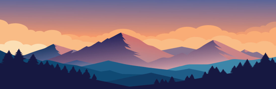 breathtaking landscape featuring a mountain range dotted