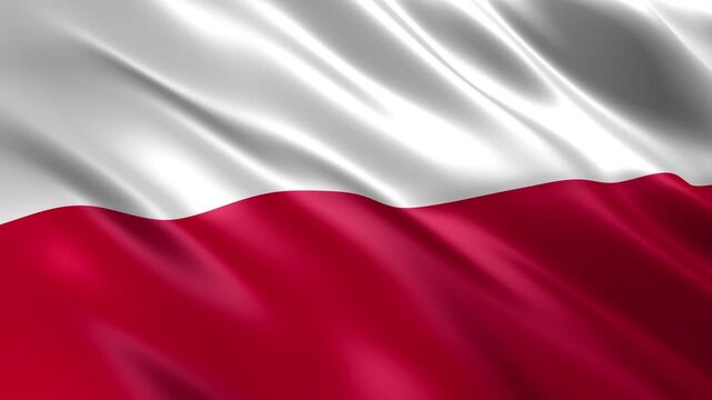 waving poland national flag animation loop