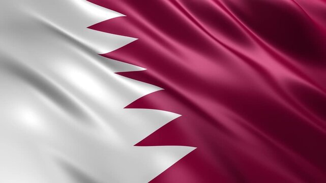 waving qatar national flag animation loop