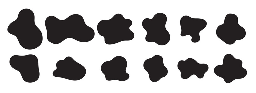  blob shape organic set random black cube drops simple shapes