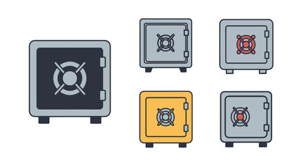 Coin Safe Line art dynamic smooth tone illustration
