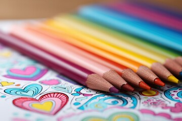 Colorful Pencils on Artistic Drawing