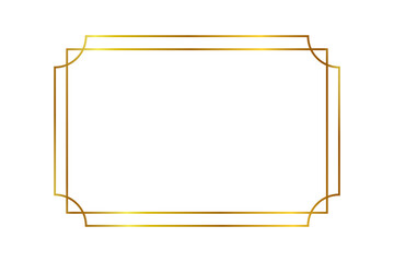 Vintage shiny glowing gold frame, golden frame for invitation