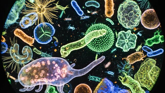 Microscopic World - A Colorful and Diverse Collection of Microorganisms.