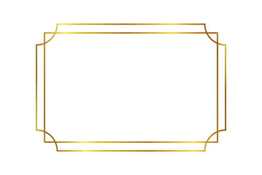 Vintage shiny glowing gold frame, golden frame for invitation