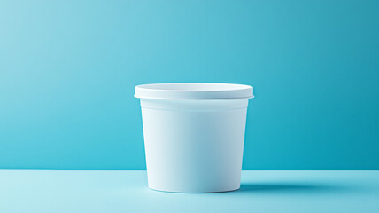 White blank plastic bucket for packaging.