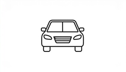 Fototapeta premium Front view black and white car illustration isolated on white background vector