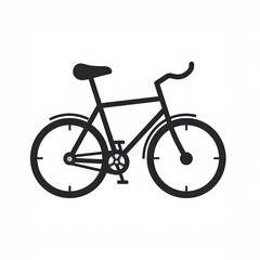 Obraz premium Black bicycle isolated on white background minimalist vector illustration