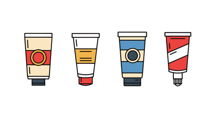 Culture Tube Line minimal abstract color vector