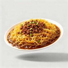 Delicious stir-fried noodles with minced meat sauce