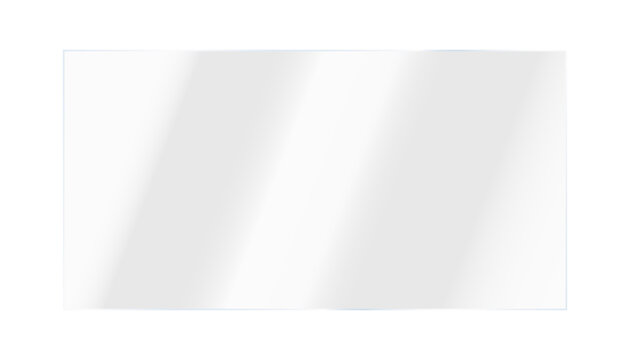 Realistic shiny glossy glass panel with light glare reflective surface effect, laptop monitor smartphone or TV panel, clear plastic sheets with reflection, shiny transparent glass panel