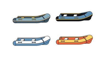 Dinghy Line art creative color vector design