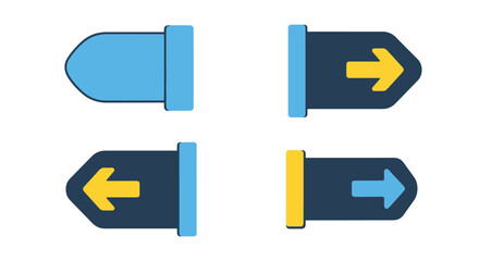 Direction Sign Line soft dynamic tone illustration © Ramjan