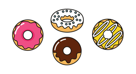 Fototapeta premium Donuts Line art minimal abstract clean illustration