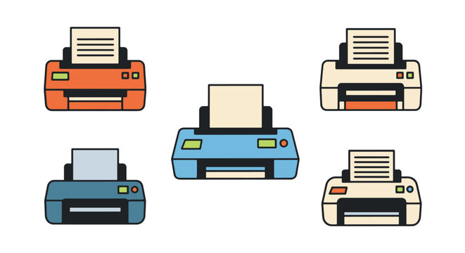Dot Matrix Printer minimal elegant color illustration