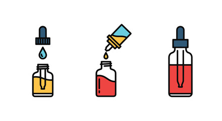 Obraz premium Dropper Bottle Line minimal dynamic tone vector