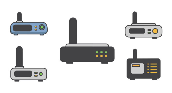 DSL Modem Line art abstract smooth modern illustration