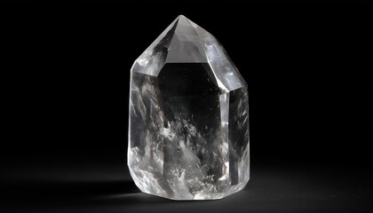 Stunning High-Resolution Macro Image Of A Large Clear Quartz Crystal Revealing Its Internal Reflections. Perfect For Educational Purposes, Display, And Gemstones.