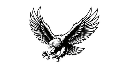 Majestic eagle in mid-flight with wings spread wide