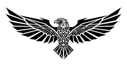 Obraz premium Stunning black eagle with outstretched wings in modern design
