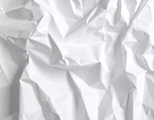 Obraz premium Wrinkled White Paper Texture Background for Creative Projects