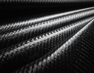 Textured Black Fabric with Woven Pattern for Background or Design