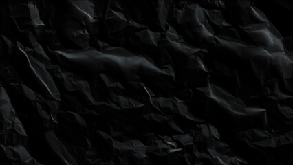 Fototapeta premium Crumpled black plastic sheet texture background