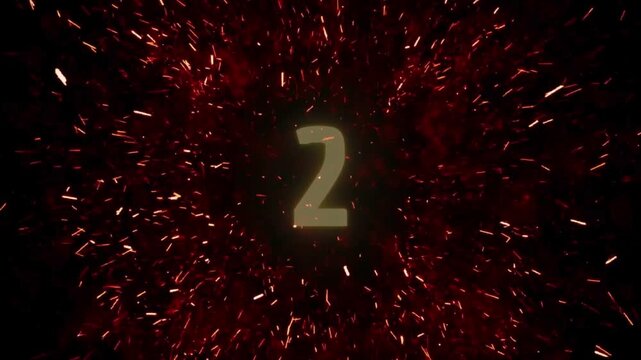Fiery Sparks Countdown 5 to 1 with Welcome to My Channel Text Animation