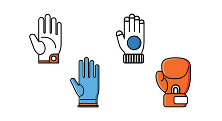Fototapeta premium Gloves Line art soft color vector design