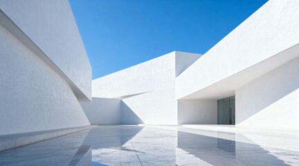 Minimalist White Modern Architecture with Clean Lines