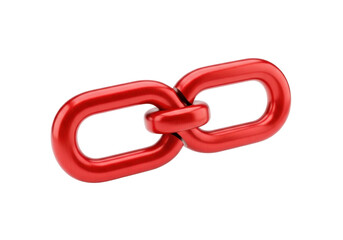 Naklejka premium Shiny red chain links connected together on a black background