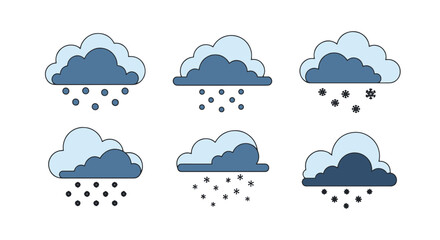 Obraz premium Cloud with Snow Line clean color artwork vector