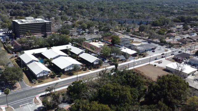 Downtown Deland drone shot