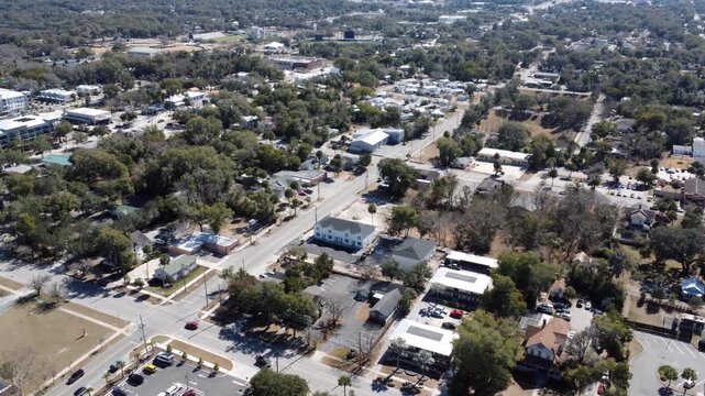Downtown Deland drone shot