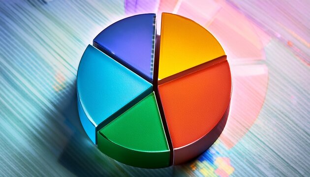vibrant multicolored pie chart representing data distribution and analysis