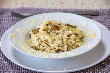 Creamy Mushroom Risotto with Parmesan Cheese