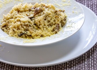 Creamy Mushroom Risotto with Parmesan Cheese