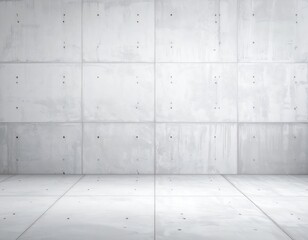 Fototapeta premium Smooth Gray Concrete Wall and Floor with Minimalist Design Aesthetic