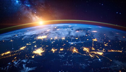 Earth from space sunrise