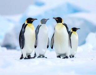 Obraz premium Emperor penguins group on ice