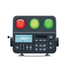 Fototapeta premium Electronic control panel with gauges and signal lights