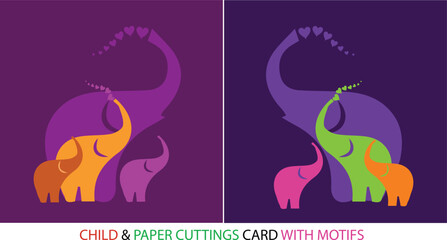 Handmade Elephant Family Art for School Projects, Creative DIY Elephant Motif Craft for Kids © Bijan Design