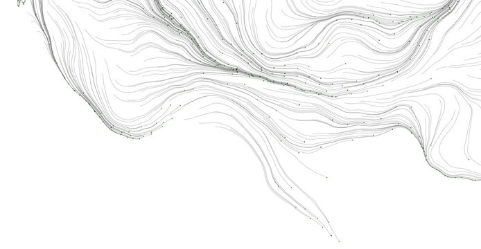 Abstract graphic depicting a contour map with flowing lines suggesting movement and directional patterns. Ideal for conc