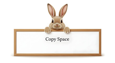 Bunny Holding Sign