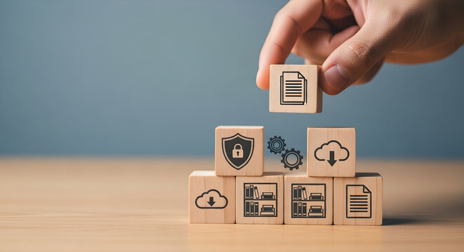 Secure cloud data storage and document management system with robust protection and organization strategy